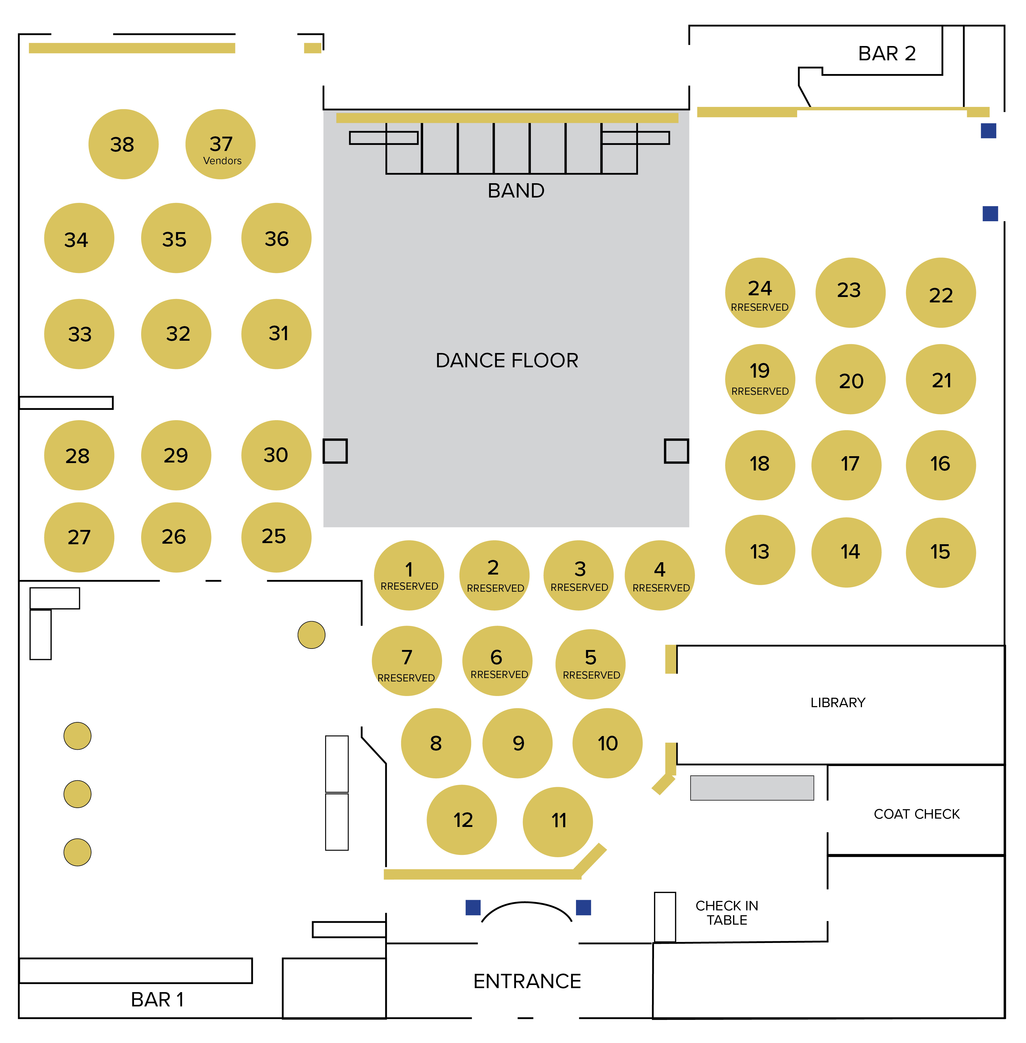 Layout of the ballroom 